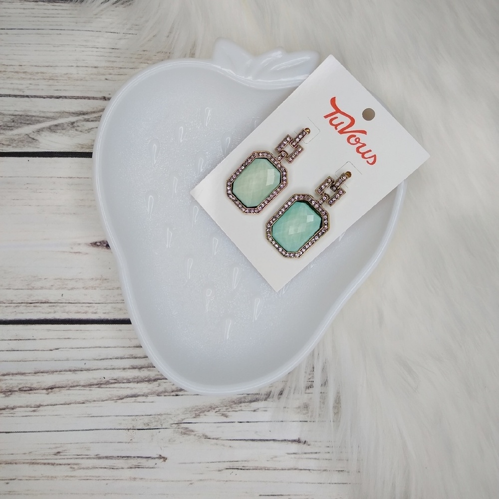 TURQUOISE GEOMETRIC STONE VINTAGE INSPIRED EARRING